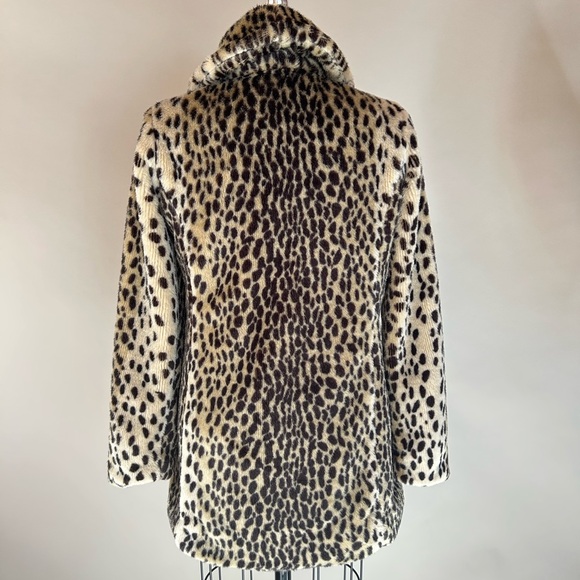 Sparkle & Fade Leopard Print Faux Fur Coat Sz Small - Picture 2 of 10